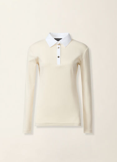 Ribbed cotton jersey long-sleeved T-shirt, butter Fabiana Filippi Ribbed cotton jersey long-sleeved T-shirt, butter Butter JED226F552M4560000