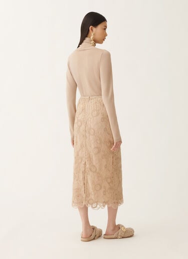 Fabiana Filippi Macramé lace skirt, maple BEIGE GND215F417L5540000