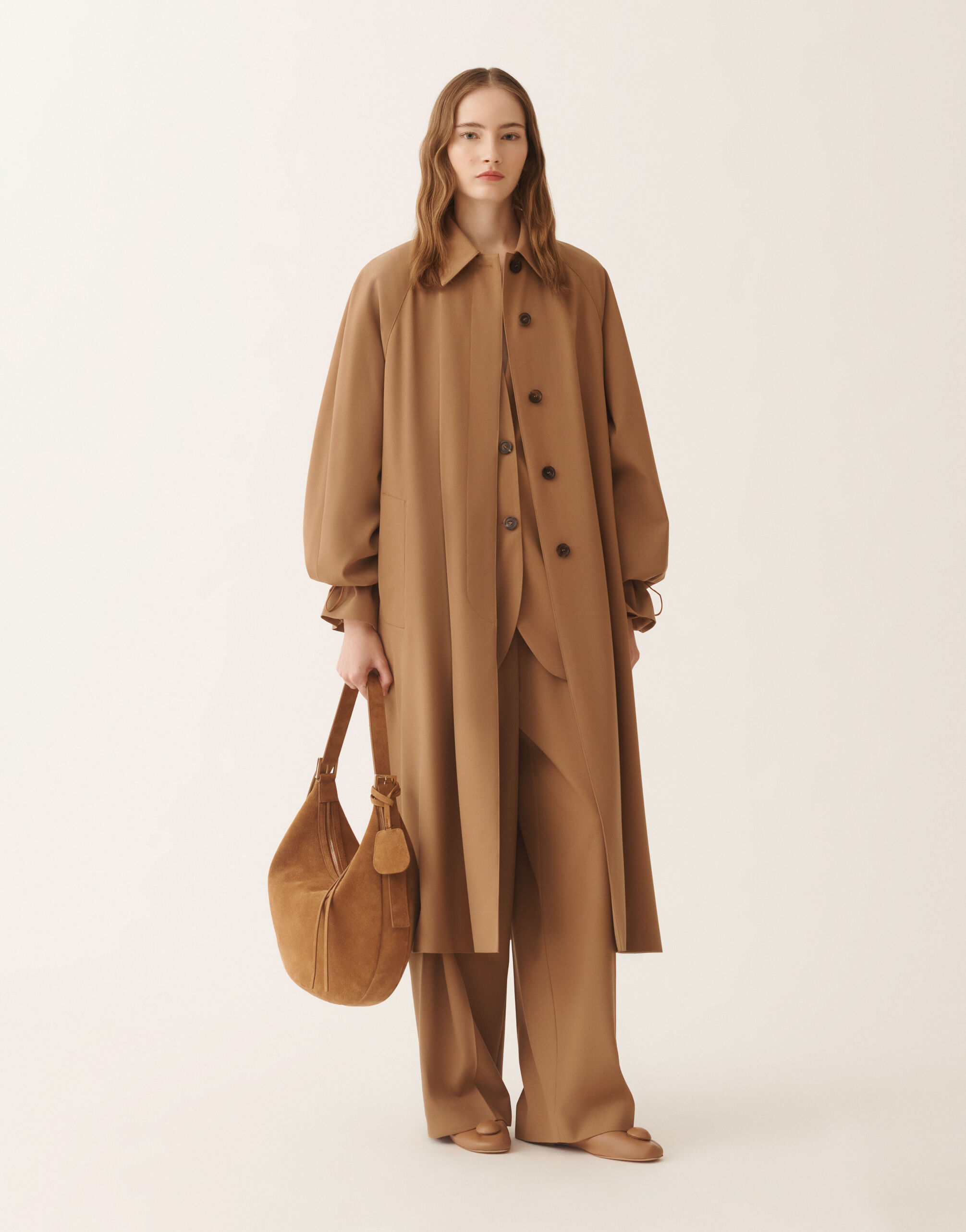 Coat in techno tailoring, wicker for Women | Fabiana Filippi®
