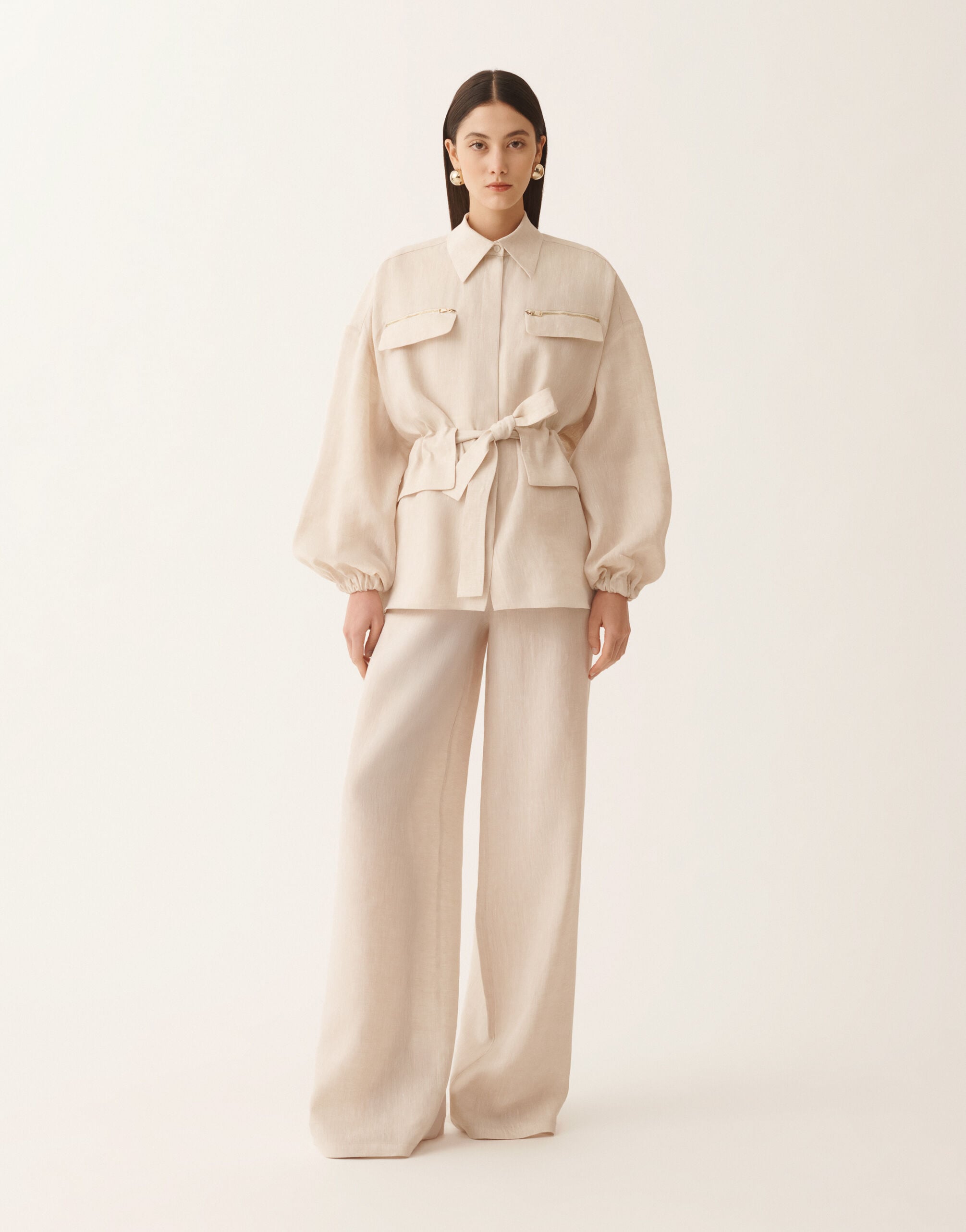 Linen canvas field jacket, natural for Women | Fabiana Filippi®