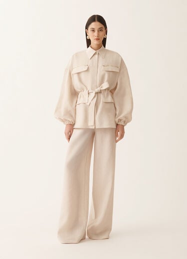 Feldjacke aus Leinen-Canvas, naturfarben Fabiana Filippi Feldjacke aus Leinen-Canvas, naturfarben NATÜRLICH GCD276F694D8350000