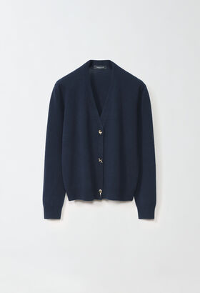 Fabiana Filippi CASHMERE CARDIGAN WITH FABULA BUTTONS BLACK CTD224F712D7710000