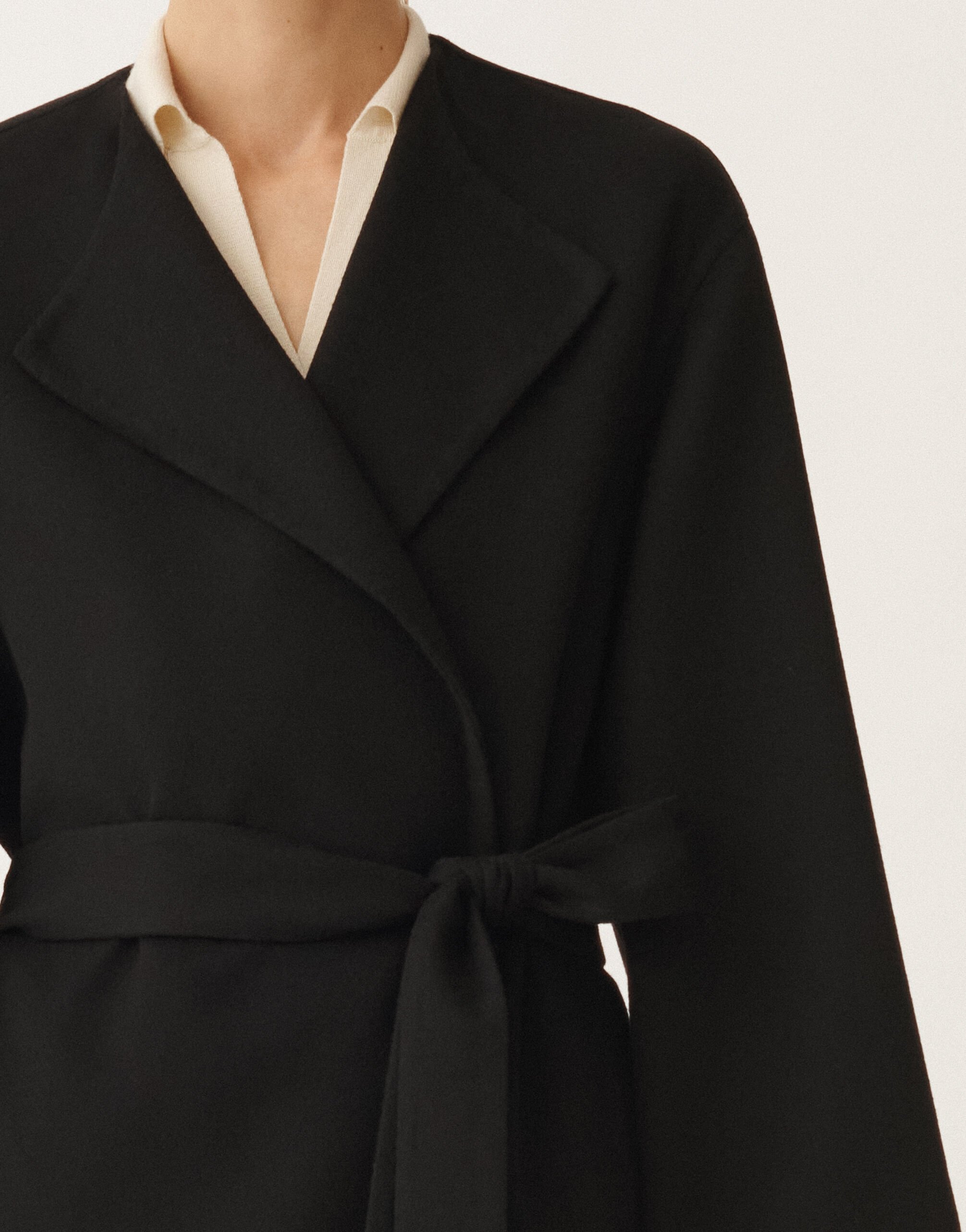 Fabiana Filippi Double wool coat, black BLACK CTD265F243D8040000