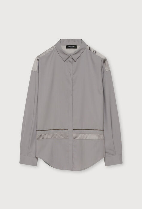Fabiana Filippi Cool wool and satin shirt, medium grey CAD274F541D6140000