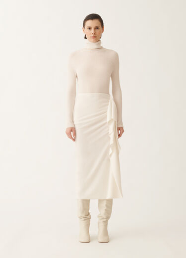 Fabiana Filippi Wrap skirt in Platinum, raffia White GND225F801N1280000