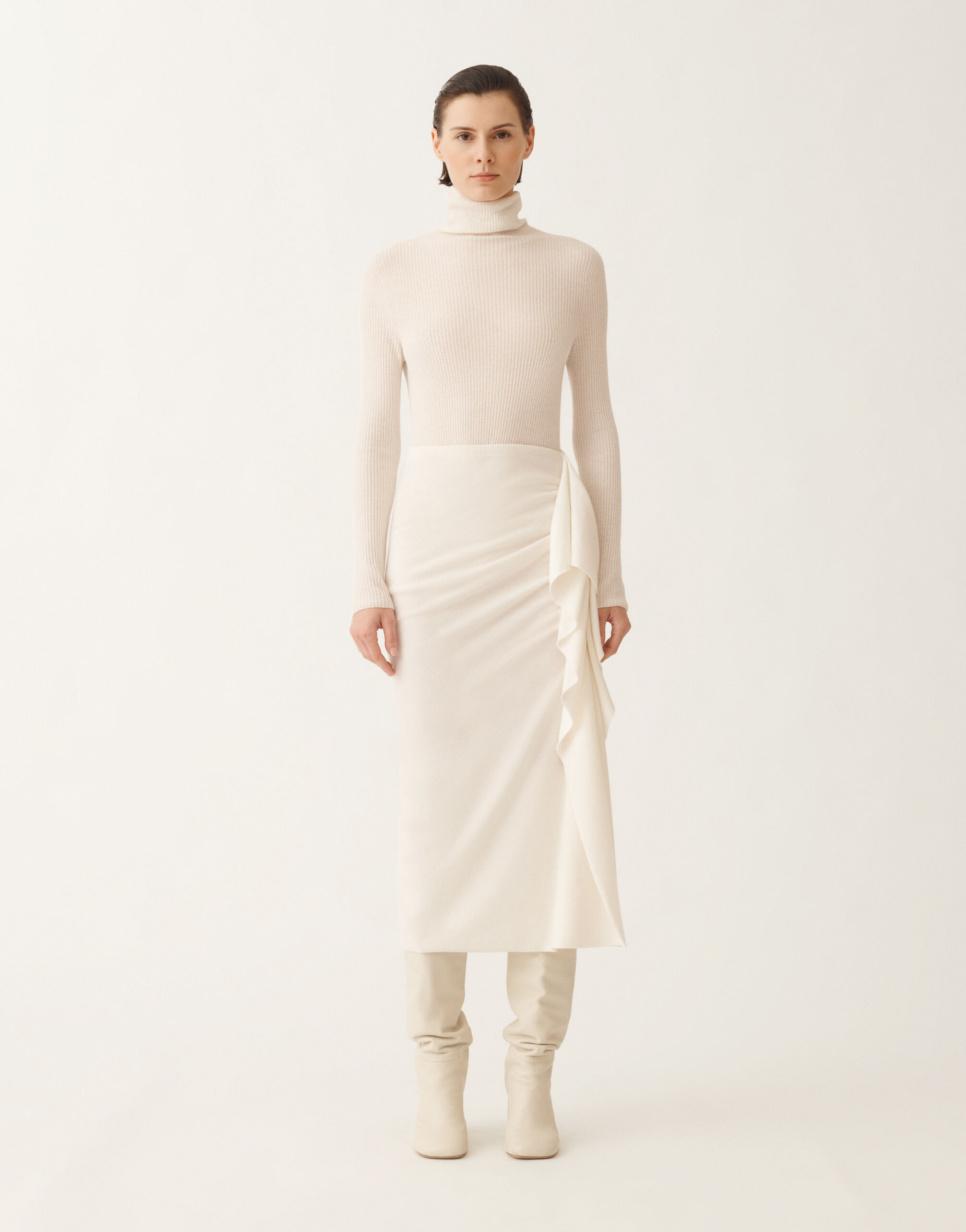 Fabiana Filippi Wrap skirt in Platinum, raffia White GND225F801N1280000