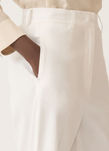 Fabiana Filippi Stretch viscose and linen trousers, optical white OPTICAL WHITE PADC02F411H5490000