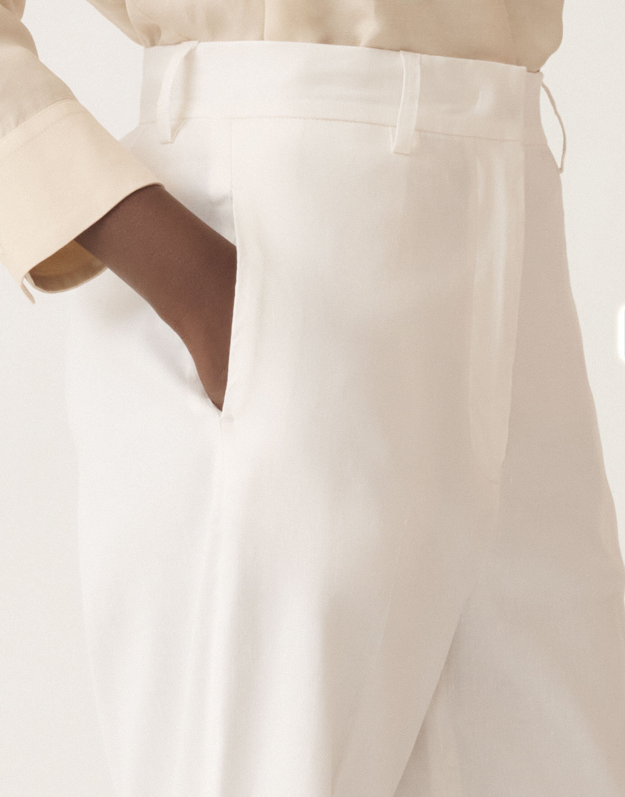 Fabiana Filippi Stretch viscose and linen trousers, optical white OPTICAL WHITE PADC02F411H5490000