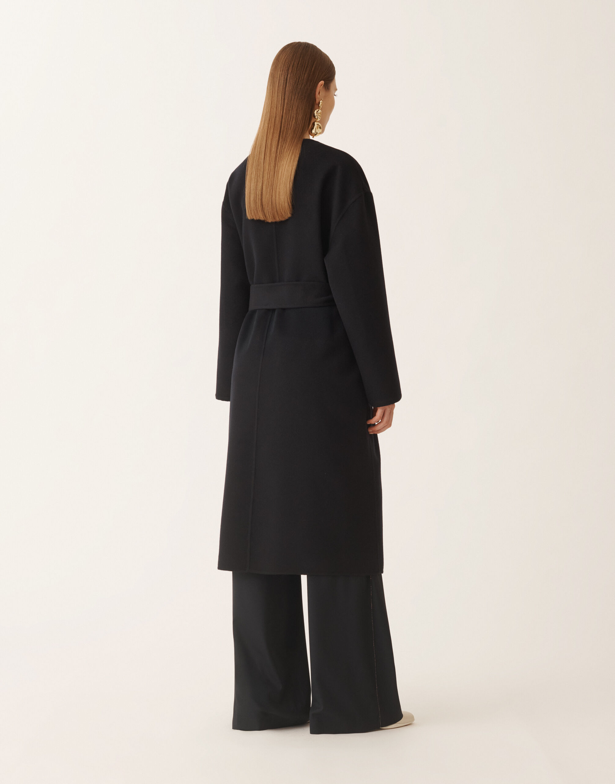 Double wool coat, midnight blue for Women | Fabiana Filippi®