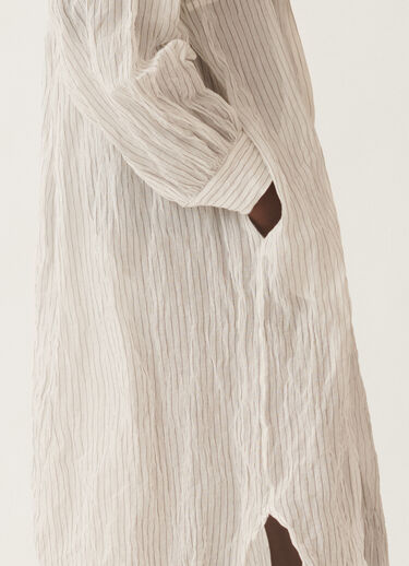 Fabiana Filippi Wavy pinstripe cotton dress, black and white WHITE ABDC02F102H5590000