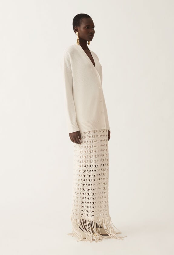 Fabiana Filippi Cashmere and silk sweater, raffia WHITE MAD215F014N9000000