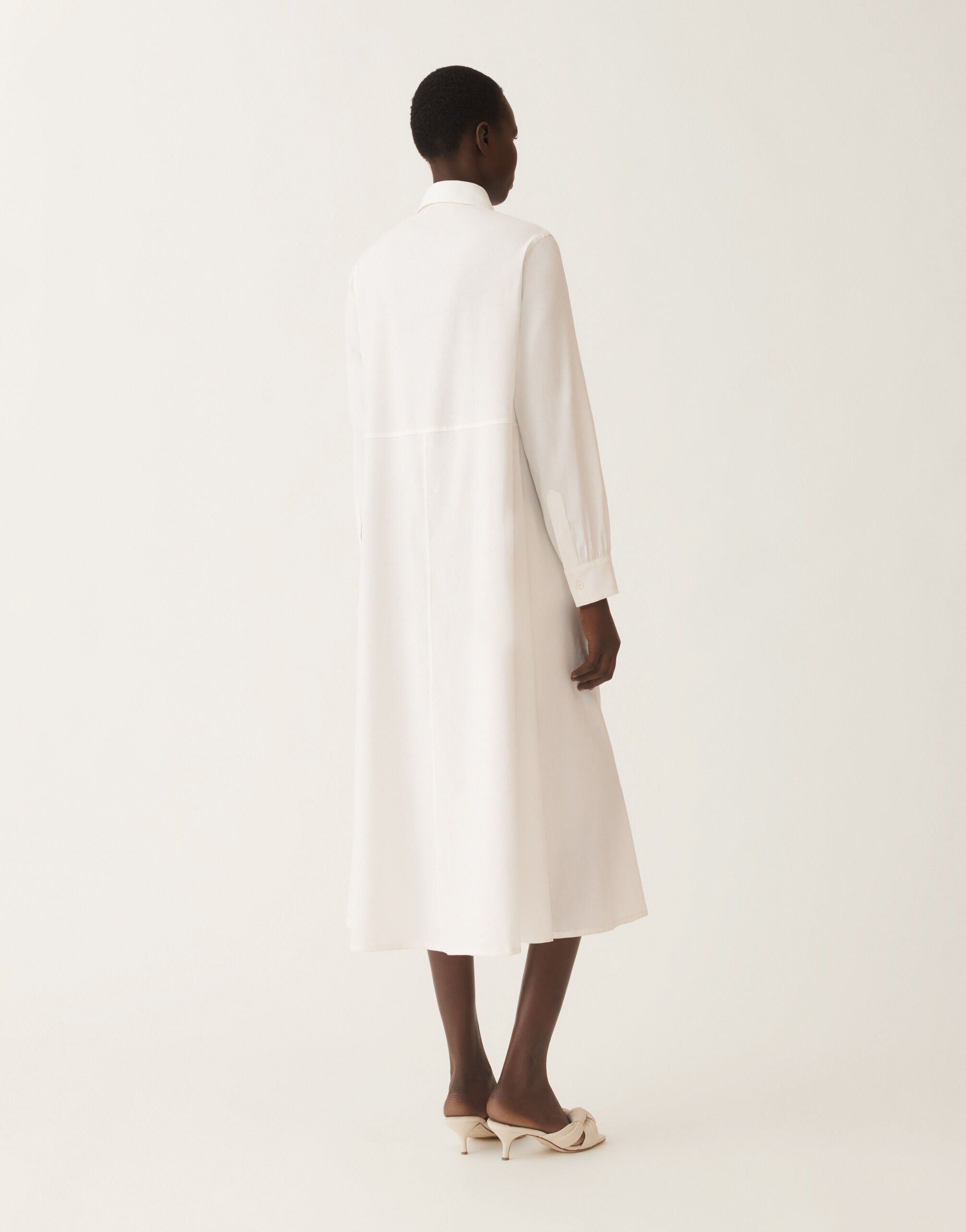 Fabiana Filippi Hemdblusenkleid aus Stretch-Leinen-Viskose, optisch weiß OPTISCHES WEISS ABDC02F120H5500000
