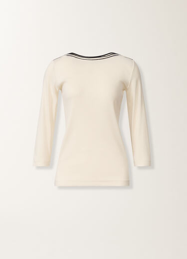 Fabiana Filippi Marinière T-shirt in butter and midnight blue jersey MIDNIGHT BLUE JED276F563M2030000