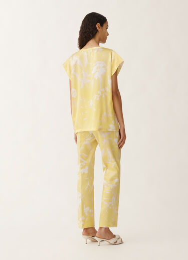 Fabiana Filippi Tilia-print silk top, cedar YELLOW TPD265F465D8270000