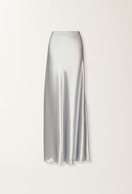 Fabiana Filippi Asymmetric skirt in aqua satin, aqua Blue GND266F401D9440000