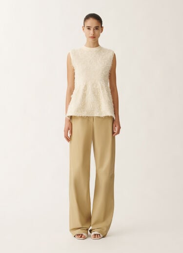 Fabiana Filippi Frayed-effect viscose sweater, putty WHITE MAD265F142L1660000