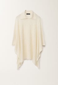 Fabiana Filippi Cape mit Kragen aus Mohair, mastix WEISS SAD265A809D8170000
