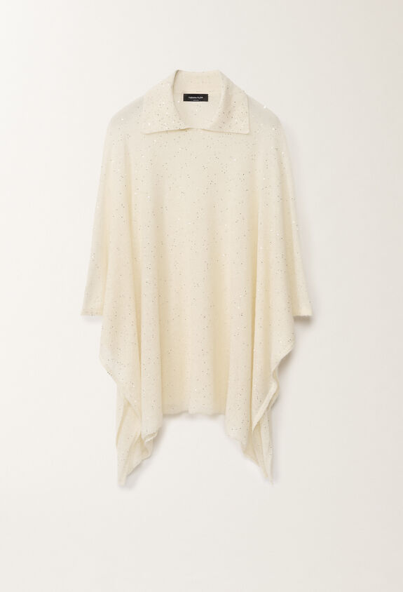 Fabiana Filippi Cape avec col en mohair, mastic BLANC SAD265A809D8170000