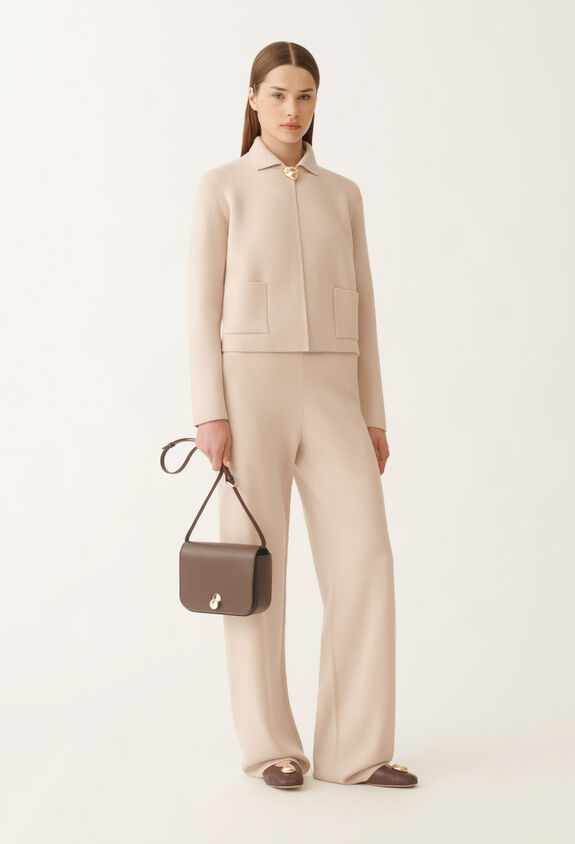 Fabiana Filippi Merino wool trousers, cream PINK PAD215F335D4620000