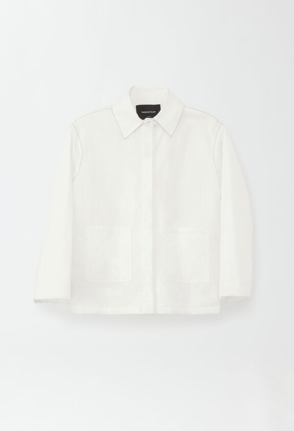 Fabiana Filippi Veste-chemise matelassée, blanc CTD274F567D6420000