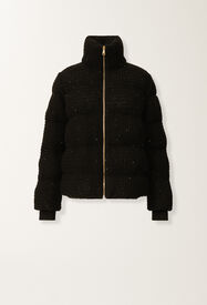 Fabiana Filippi Down jacket in wool and silk with sequins, black Black CTD225F672L6170000