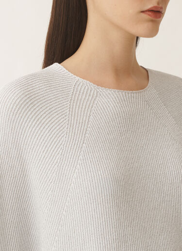 Fabiana Filippi Organic cotton and lurex cape sweater, optical white WHITE MAD275F495L4520000