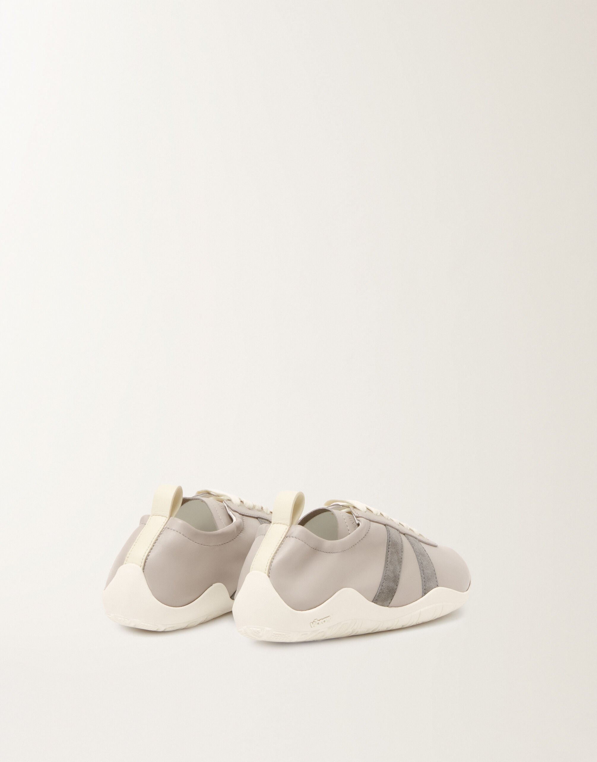 Vintage wave sneakers in nappa leather and suede, light grey Fabiana Filippi Vintage wave sneakers in nappa leather and suede, light grey Gray ASD266A825M0100000