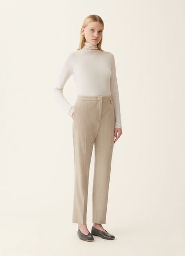 Regular-fit flannel trousers, greige Fabiana Filippi Regular-fit flannel trousers, greige Greige PAD226F326M3780000