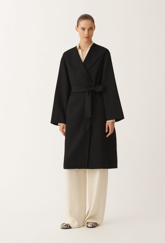 Fabiana Filippi Cappotto in double di lana, nero NERO CTD265F243D8040000