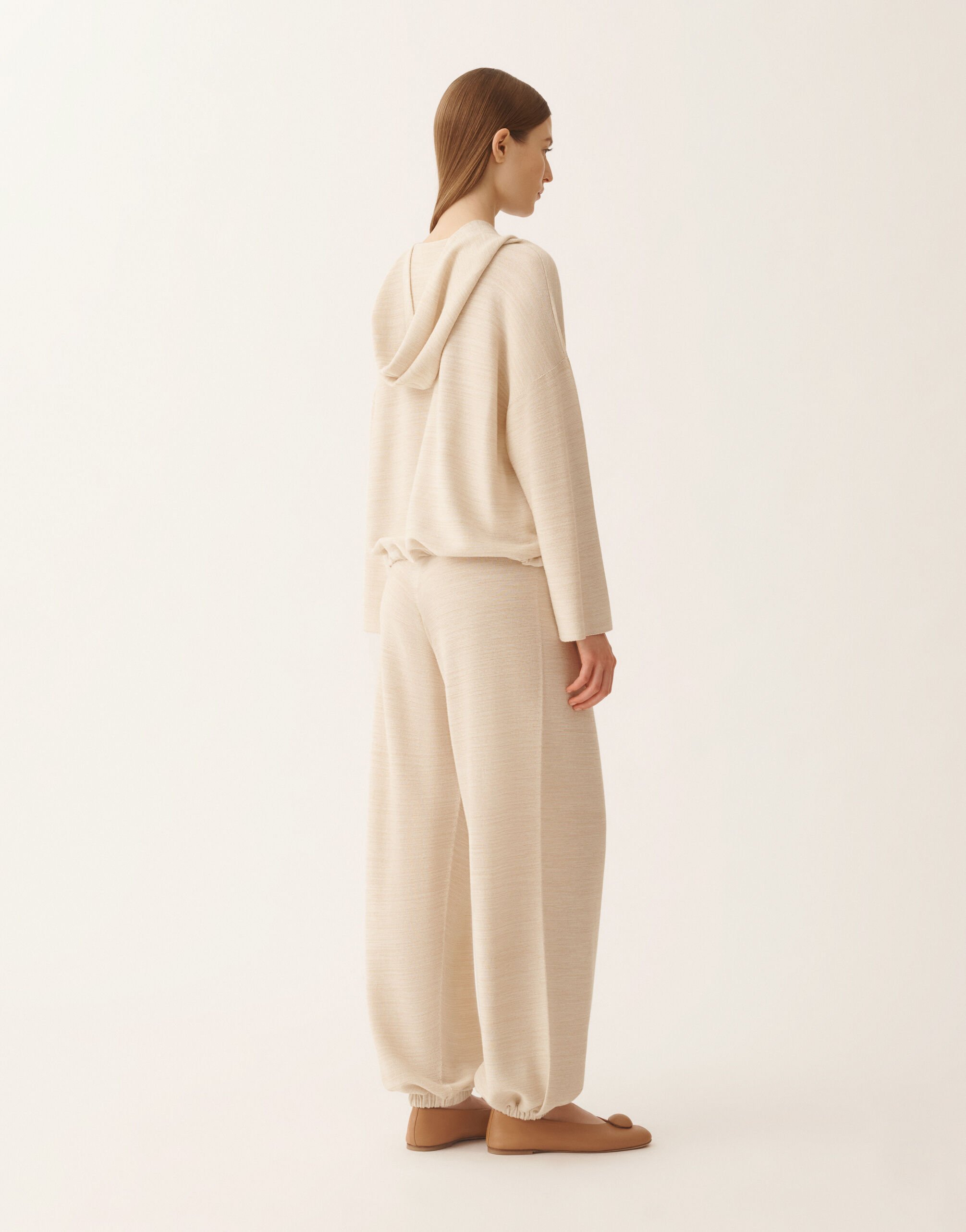 Fabiana Filippi Hooded sweater in wool, cotton, and lurex, cream Butter MAD266F040L7660000