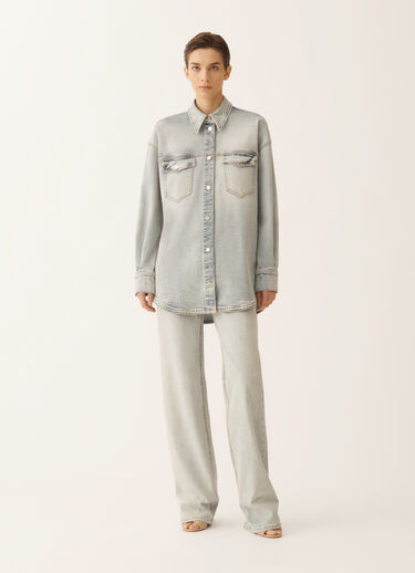 Fabiana Filippi Camicia in denim, marmorizzato acqua Blu CAD266F301L7310000