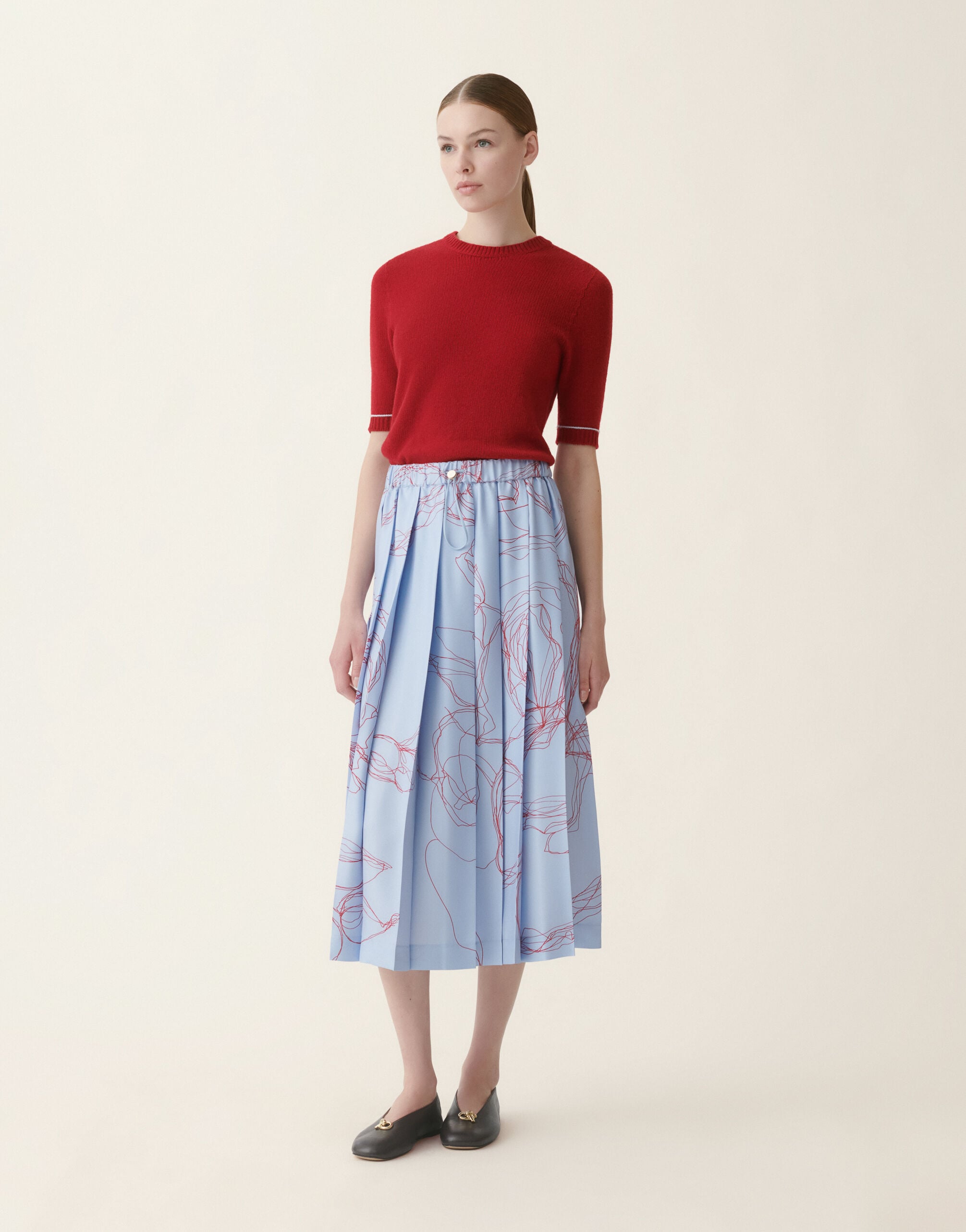 Fabiana Filippi Brushed Platinum sweater, red and light blue Red and light blue MAD216F038M2700000