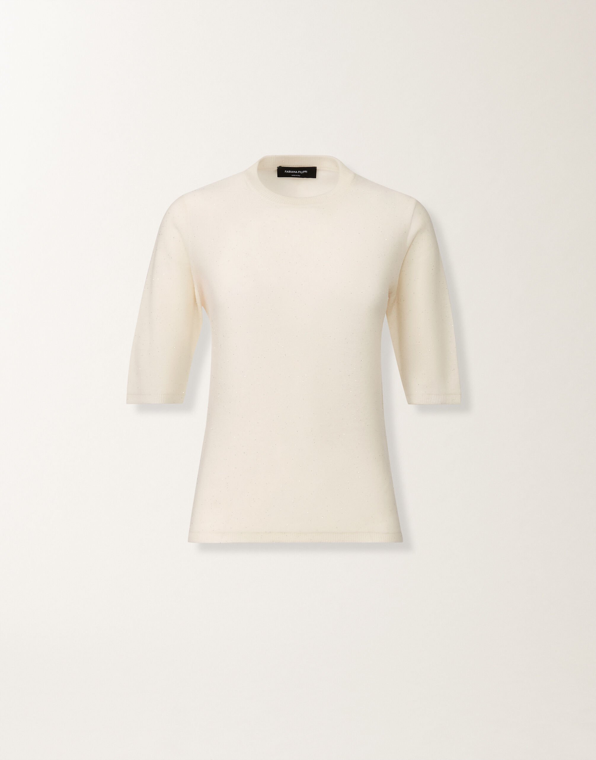 Fabiana Filippi Wollpullover mit Pailletten, weiß Weiß MAD215F088L5570000