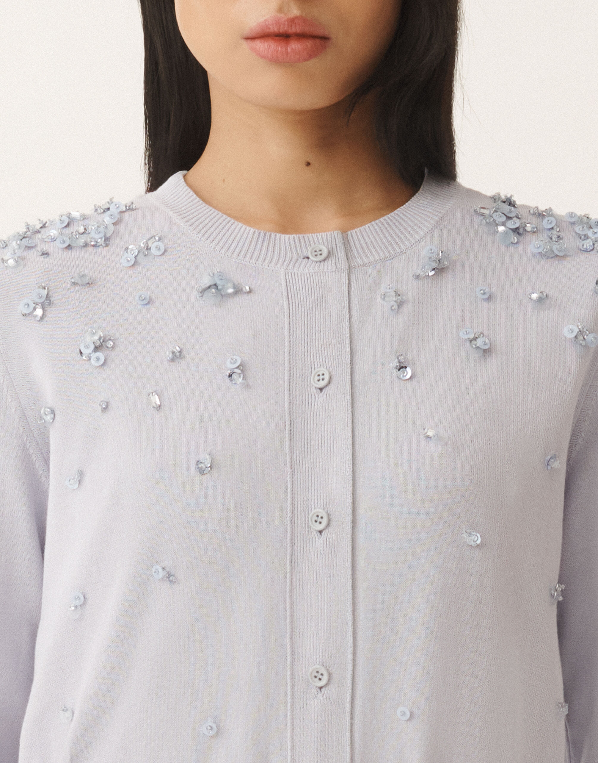 Fabiana Filippi Cotton cardigan, mauve LAVENDER MAD275F543L3350000