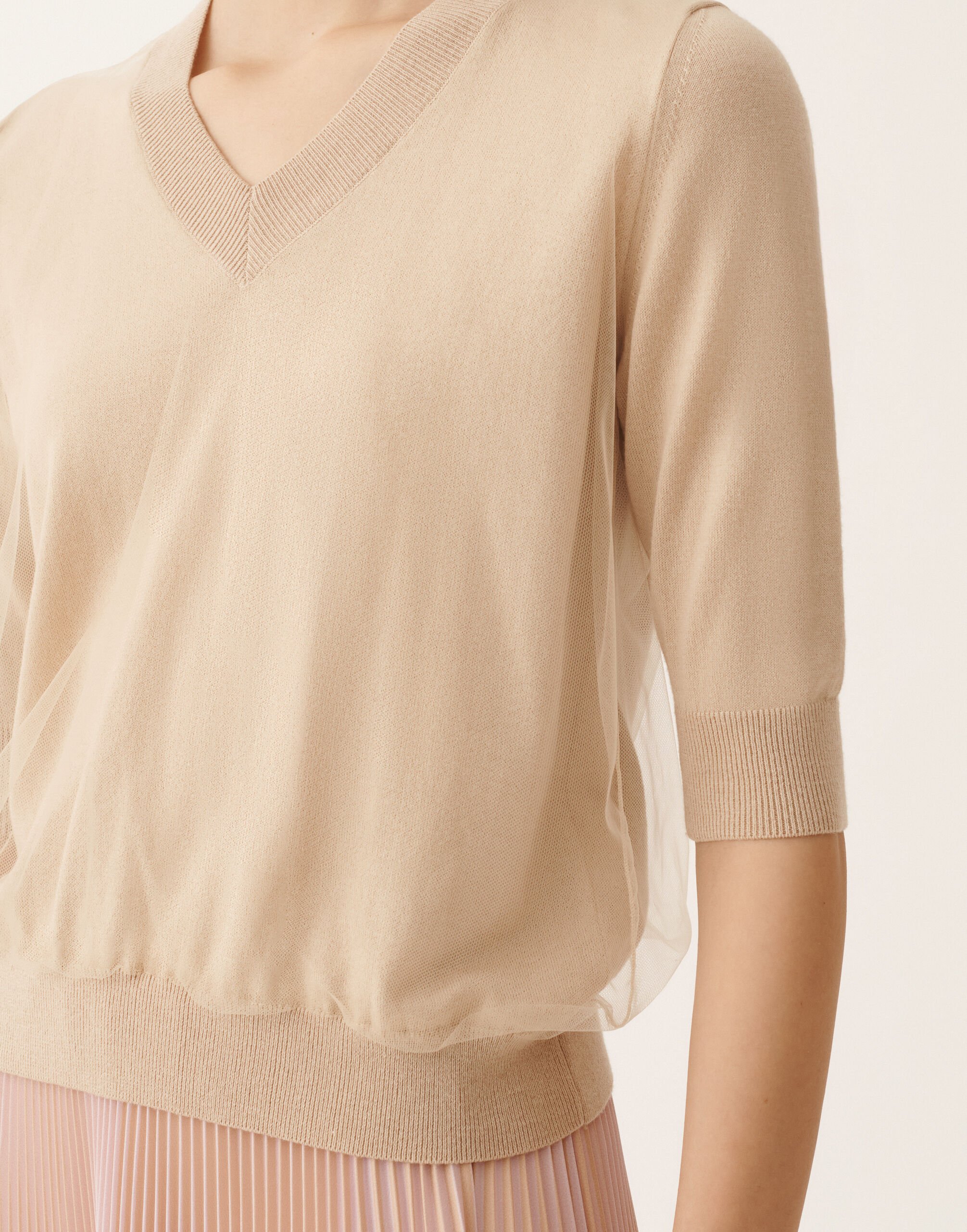 Fabiana Filippi Pullover aus Wolle und Baumwolle, Ahorn Beige MAD266F008L9220000