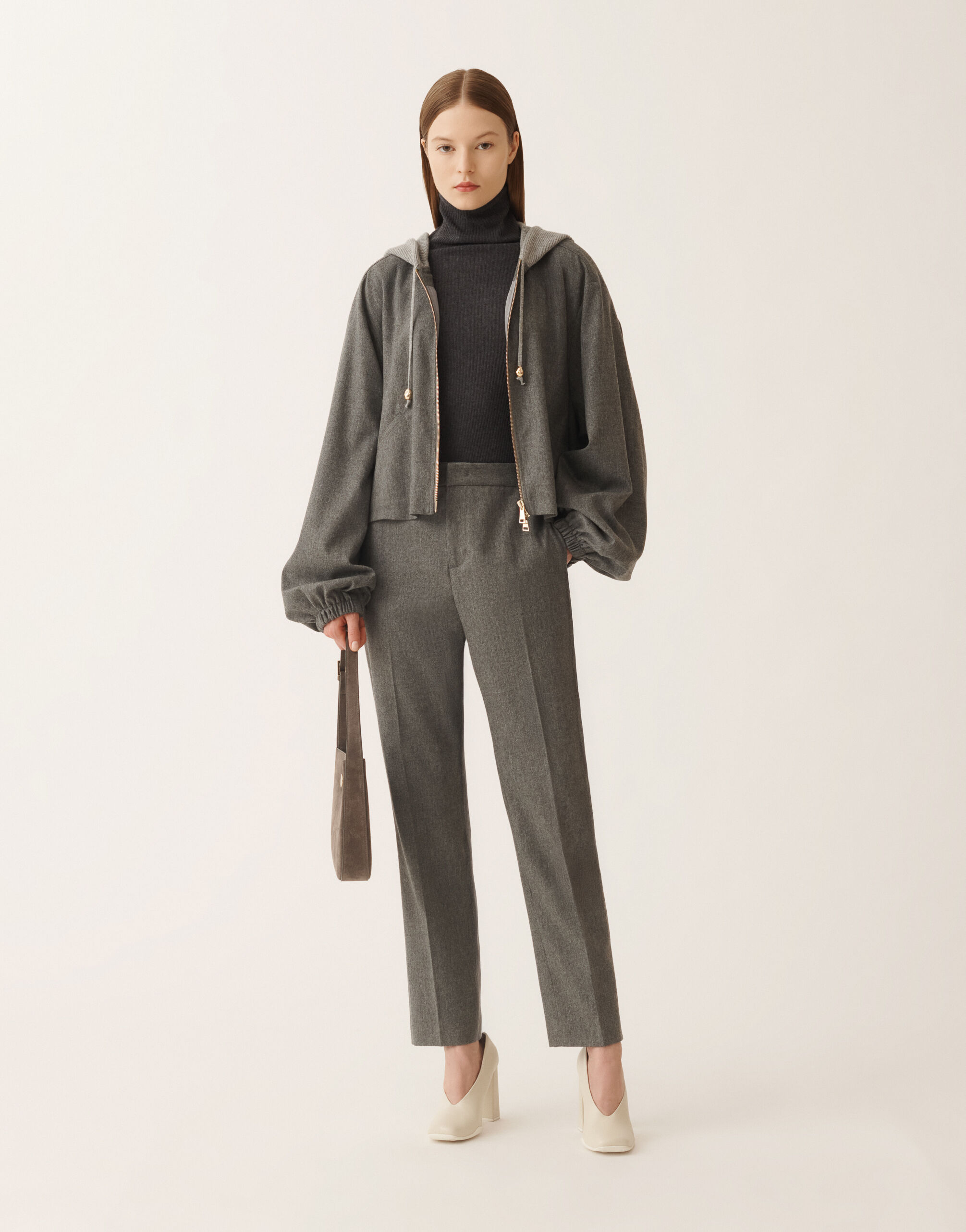 Fabiana Filippi Bomber en flanelle, rock Gris GCD225F555L6750000