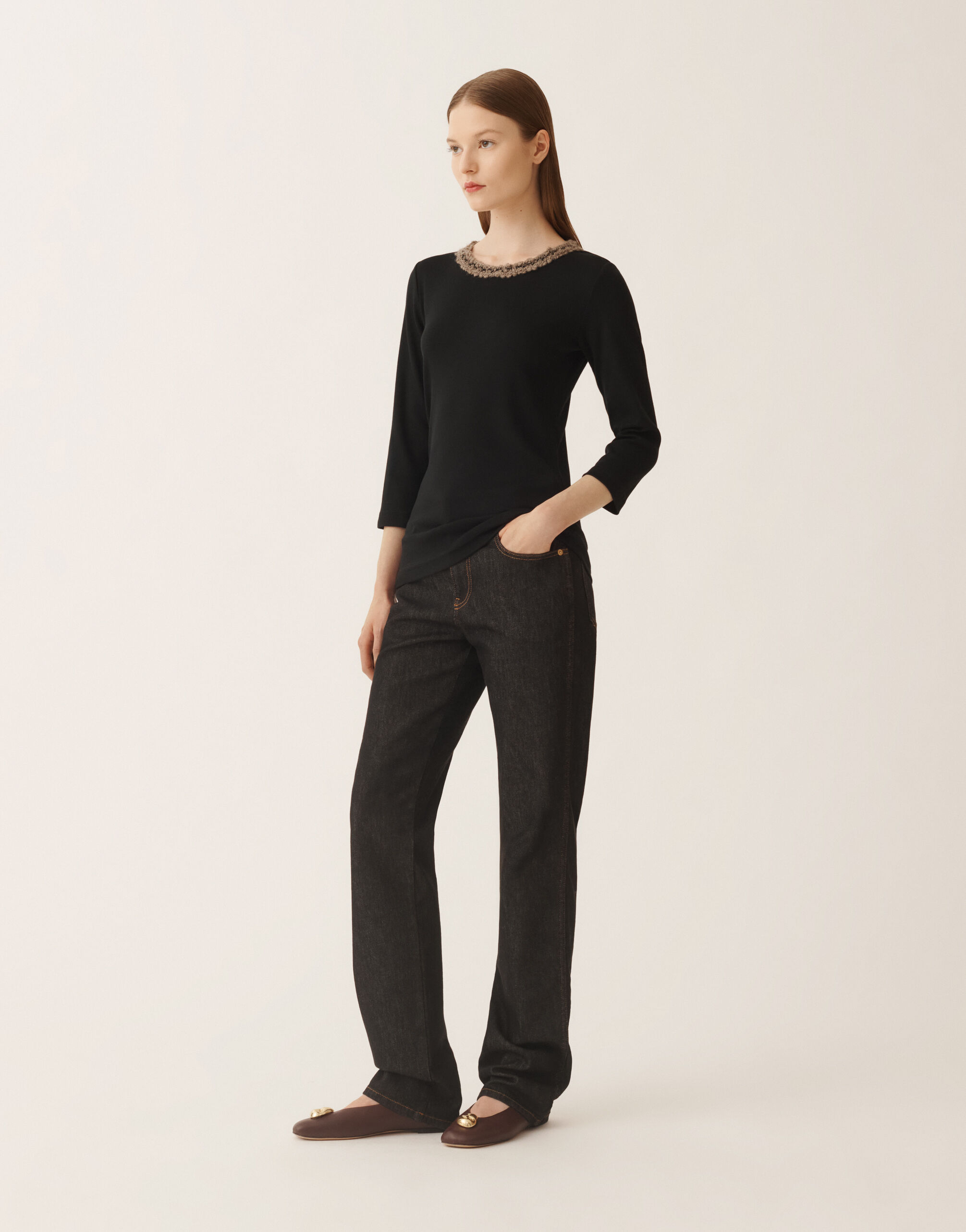 Fabiana Filippi T-shirt in jersey, nero Nero JED225F598L6940000