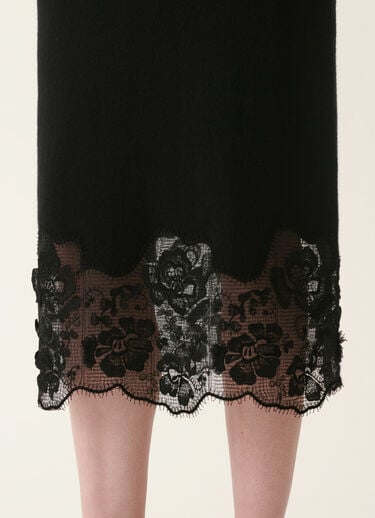 Platinum and lace pencil skirt, black Fabiana Filippi Platinum and lace pencil skirt, black Black GND226F765M4460000