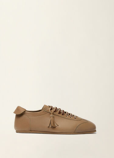 Fabiana Filippi Sneakers rétro en cuir effet verni, moka meringue Moka meringue ASD216A842M5110000