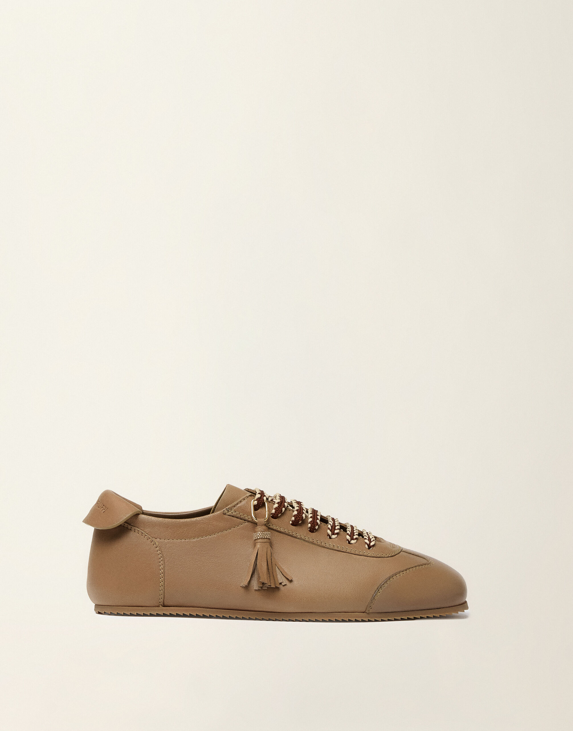 Fabiana Filippi Sneakers rétro en cuir effet verni, moka meringue Moka meringue ASD216A842M5110000