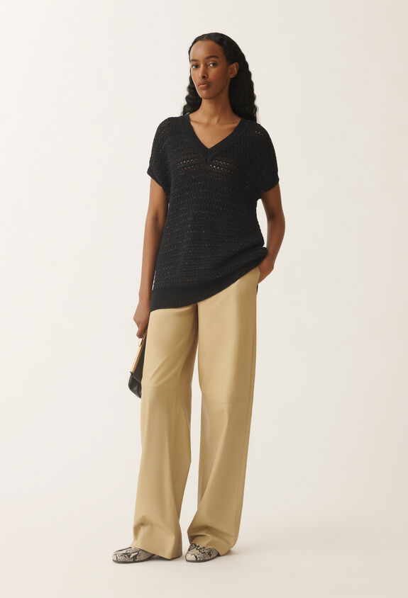 Fabiana Filippi Cotton sweater with sequins, midnight blue BLUE MAD275F572L3530000