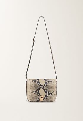 Fabiana Filippi PYTHON EFFECT ECLISSI MINI MESSENGER BAG YELLOW BGD265A849L2120000