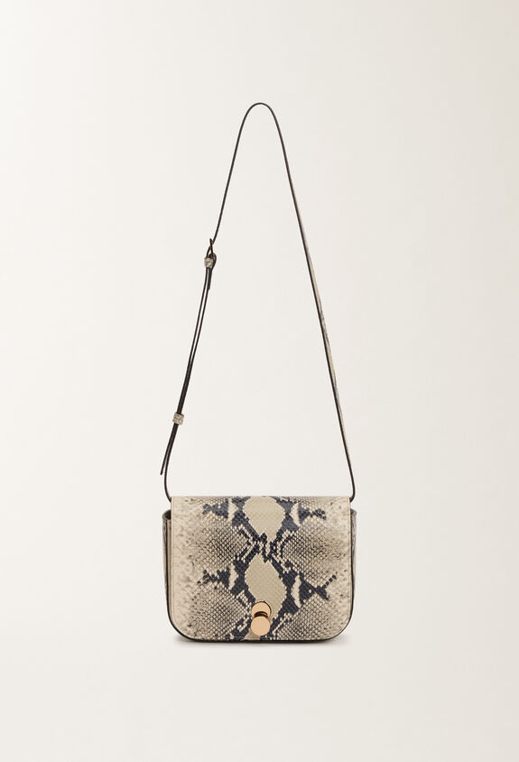 Fabiana Filippi Mini-Messenger Bag Eclissi aus Kalbsleder mit Pythonprint, mastix WEISS BGD265A860L2520000