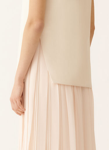 Fabiana Filippi Long dress with georgette skirt, butter BUTTER ABD276F643M1130000