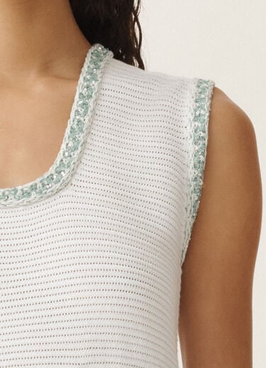 Fabiana Filippi Strickkleid aus Bio-Baumwolle, optisch weiß und wassergrün WEISS/WASSERGRÜN ABD275F637L3810000