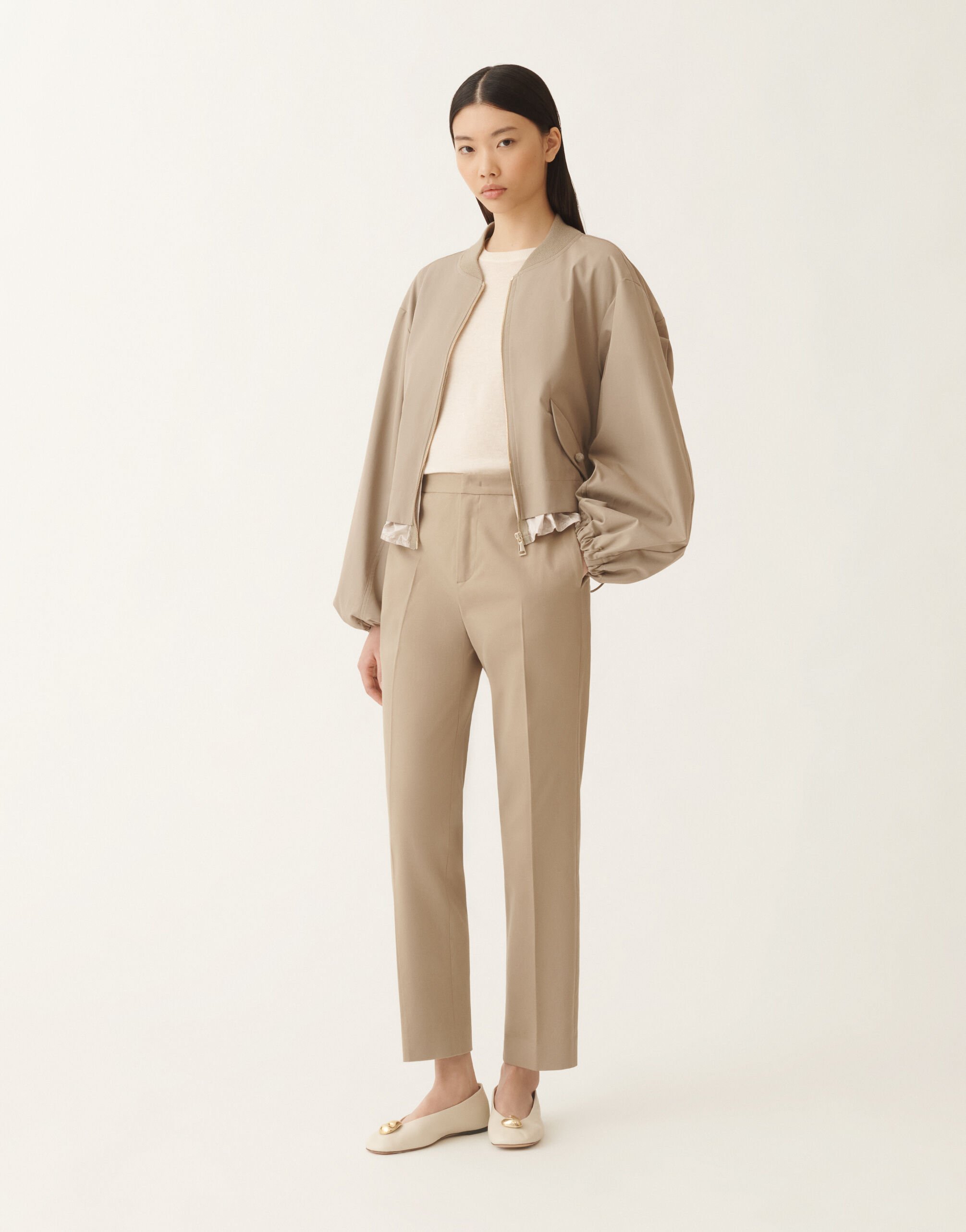 Fabiana Filippi Montefalco cotton gabardine trousers, olive GREEN PAD215F326L5150000
