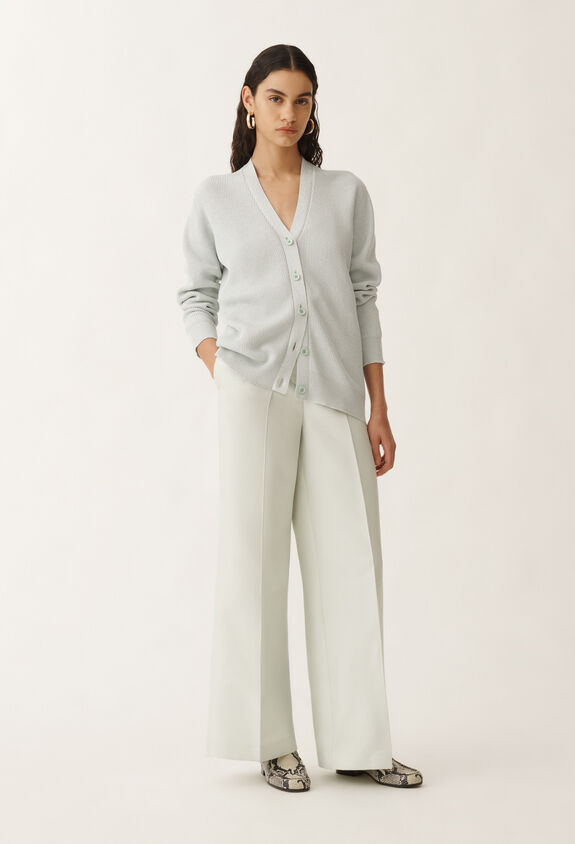 Fabiana Filippi Organic cotton and lurex cardigan, aqua green AQUAGREEN MAD275F496L4520000