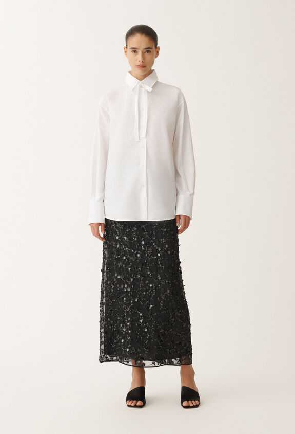 Fabiana Filippi Poplin boyfriend shirt, optical white WHITE CAD265F329D6500000