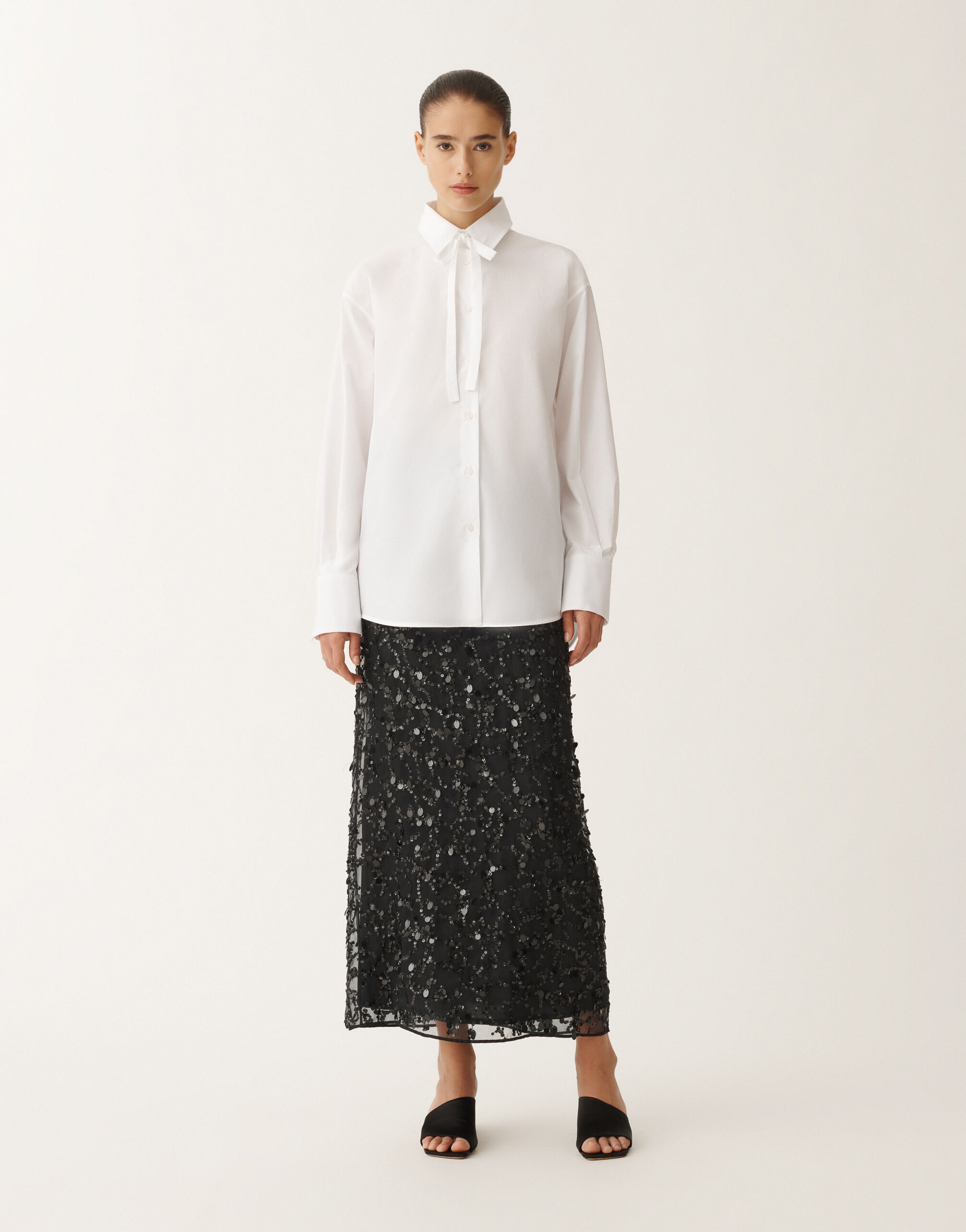 Fabiana Filippi Poplin boyfriend shirt, optical white WHITE CAD265F329D6500000