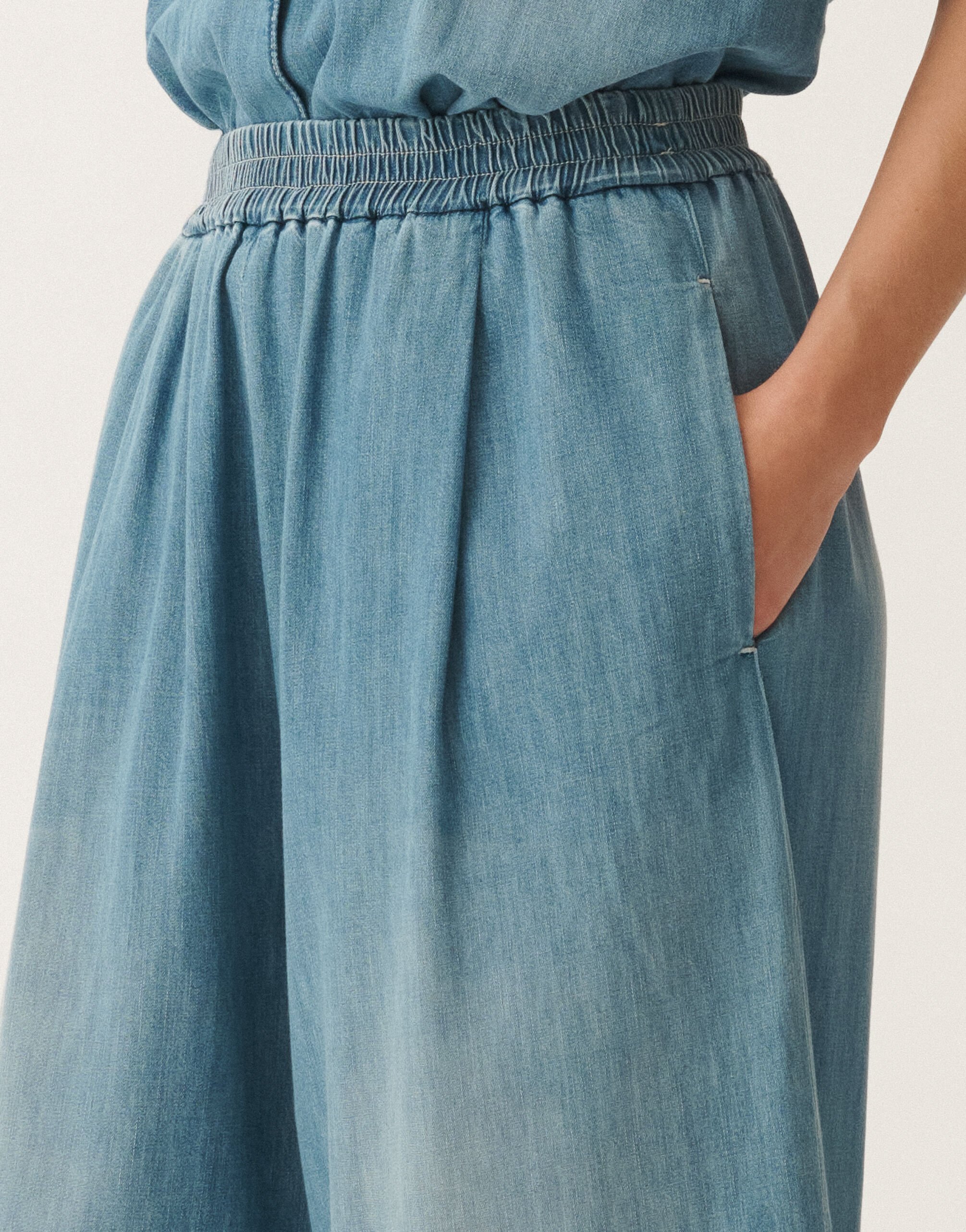 Fabiana Filippi Pantalon en chambray, bleu clair BLEU PAD275F386L3460000